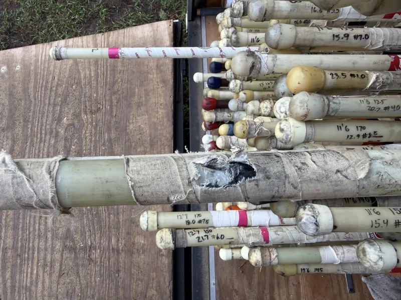 Worn fiberglass from no box rub protection